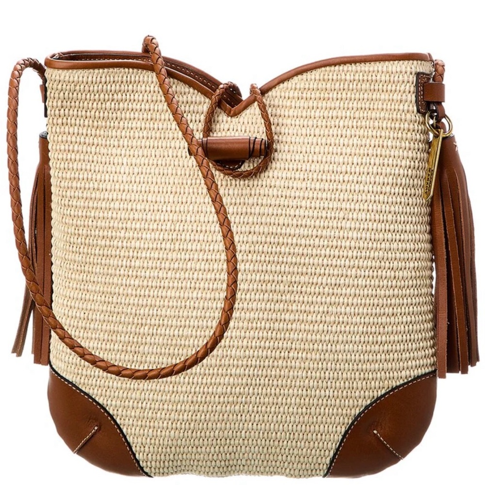 Isabel Marant Tyag Straw & Leather Tote Women's Brown and Tan